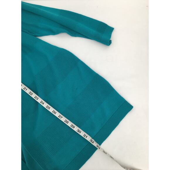 Lands End Cotton Modal Texture Drape Cardigan Teal Blue 3X 24W-26W - Picture 9 of 10